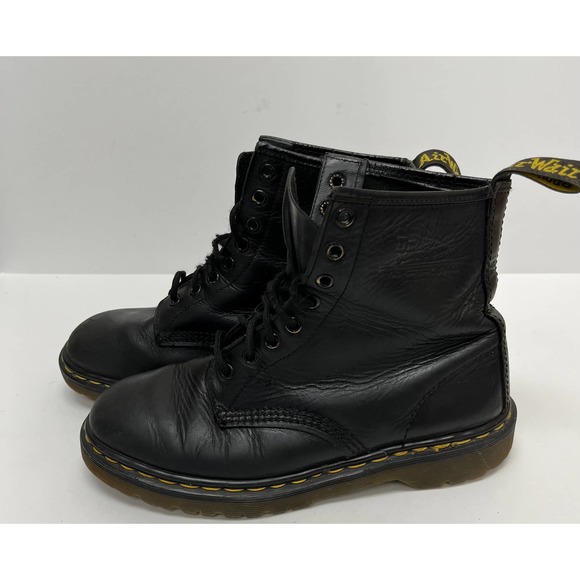Dr. Martens Men\'s Lace-Up Leather Boots Size 7 Black Round Toe main image 6